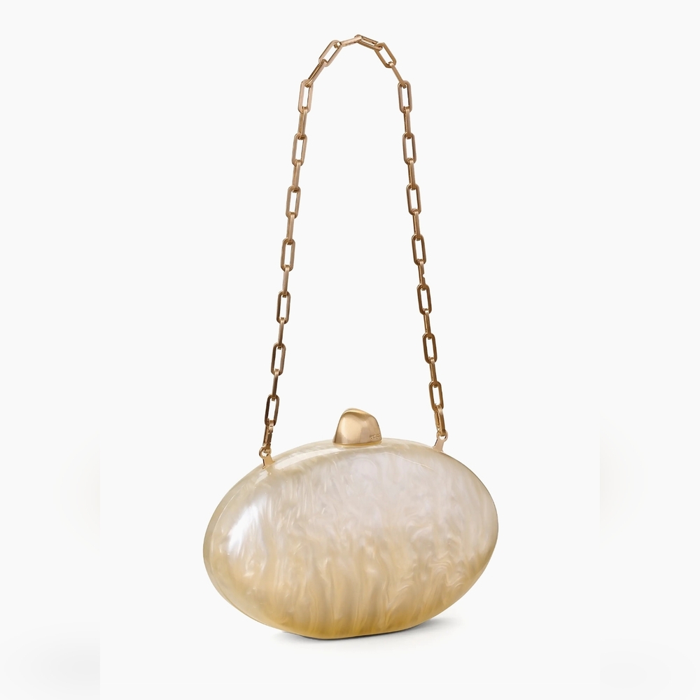 Cult Gaia Cream Gold Clutch Purse - Picture 2 of 12